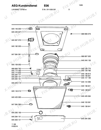 Взрыв-схема стиральной машины Aeg LAV72760-W - Схема узла Door 003